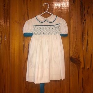 Custom smocked Sunday’s best pageant dress